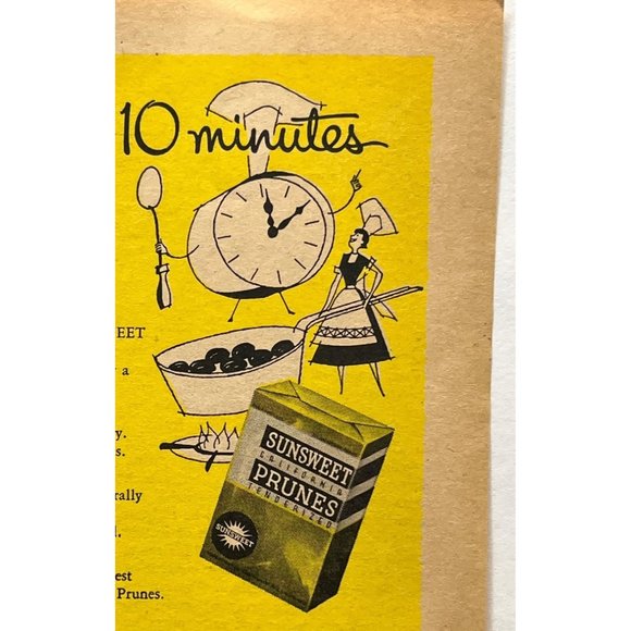 Sunsweet Prunes Vintage Print Ad 1954 San Jose California Wonder Fruit - Picture 3 of 4